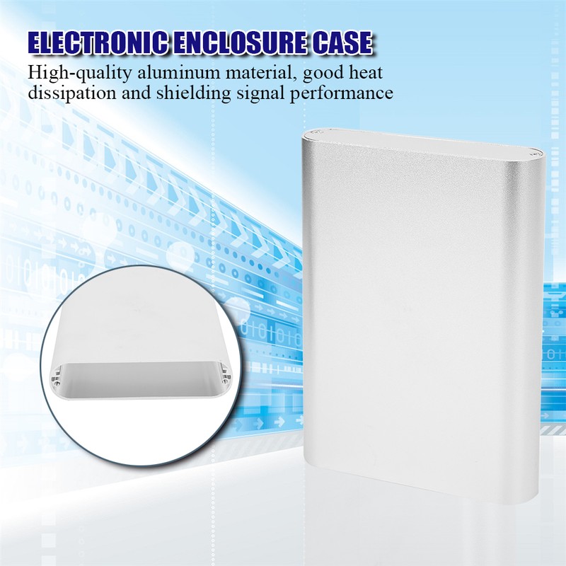Aluminum Project Box Integrated Matte Silver Electronic Enclosure Case DIY