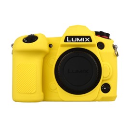 STSEETOP Camera Case for Panasonic LUMIX G9 - Protective Silicone DSLR Skin Cover, Detachable Cage, Shockproof, Dustproof (Yellow)