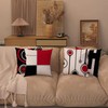 EZVING Set of 4 White Black Red Modern Abstract Geometric