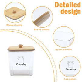 Xbopetda Laundry Pods Storage Container, Laundry Storage Containers with Knob Lid, Washing Powder Storage for Laundry Room Organisation and Storage, Clear Storage Bins for Laundry Beads Pods Powder