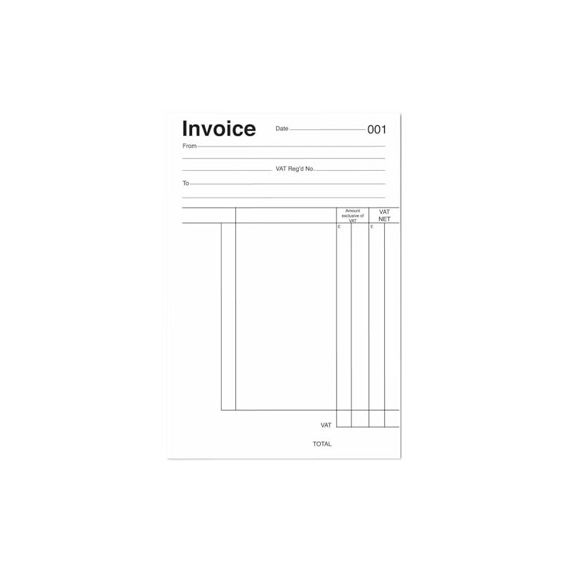 151 Chiltern Wove Full Size Invoice Receipt Book A5 1-80
