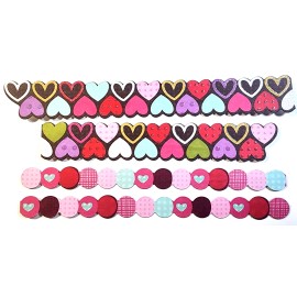 K & Company Hearts & Circles Love Multi Color Brown Glitter Accents K&Company Cardstock 4 pc