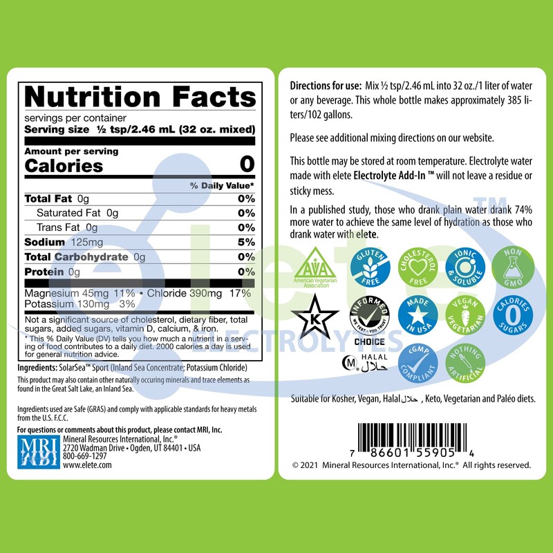 elete Electrolyte Add-in Hydration Drops | Sodium, Magnesium, Potassium &