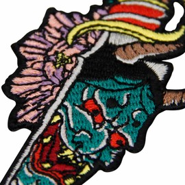 ZEGINs Hannya in The Knife Patch Embroidered Applique Badge Iron On Sew On Emblem