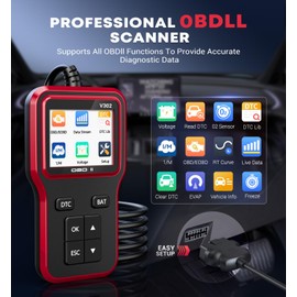 Obd2 Scanner with Battery Tester Enhanced fixd car Diagnostic Tool Code Reader for Cars and Trucks Check Engine Light Reader Clears Vehicle Error Codes for All OBD II Since 1996