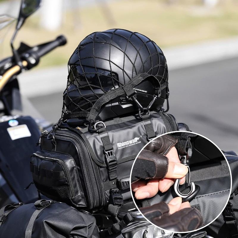 Rhinowalk Touring Net for Motorcycles, Cargo Net with 8 Hooks,