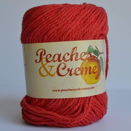 Spinrite Peaches & Creme (Cream) Cotton Yarn Red 2.5 oz