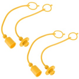 M METERXITY 2 Set Hydraulic Coupler Dust Cap and Female Plug Cover 1/4 ISO-B PVC Rubber Covers with Retention Ring Quick Connects Port Covers Fittings for Hydraulic Couplers Cap [Yellow]