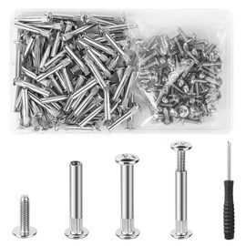 HavaCue 78 Sets M4 Cupboard Joining Bolts Screws, Screwdriver with Furniture Connecting Kit(78 x Binding Screws, 78 x Connecting Sleeves), Door Handle Screw for Cabinet Furniture Connector (31-40mm)