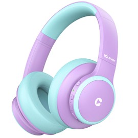 iClever BTH26 Active Noise Cancelling Headphones for Kids, 60H Play Time, Type-C Fast Charging, 80dBA Safe Volume, Bluetooth5.4 Kids Headphones Wireless Aux Cord for Airplane Travel, Purple