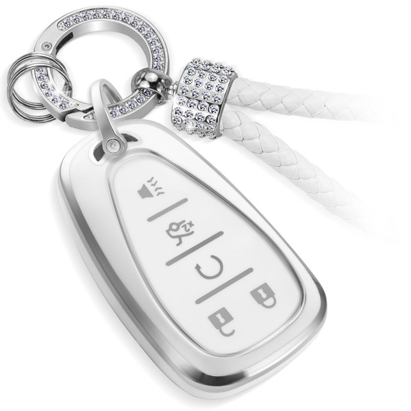 CTRINEWS for Chevy Key Fob Cover with Luxury Diamond Bling