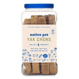Native Pet Yak Chews for Dogs (Small, Medium, Large, and XL) - Pasture-Raised and Organic Yak Cheese Himalayan Dog Chews for Oral Health - Long-Lasting, Low Odor, Protein Rich