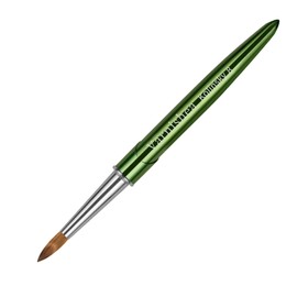 Kolinsky Hair Acrylic Nail Brush Green Metal Handle Professional Manicure Brushes for Powder Nail Acrylic Application - Salon & DIY Nail Art Essentials - Size 8, 1.0 Count
