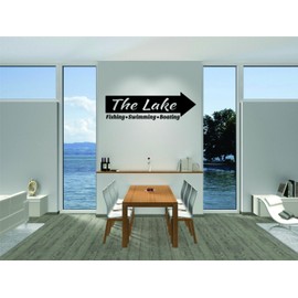 Wall Decal The Lake Fishing Swimming Boating Quote Getaway Lake House Vacation Size 16 Inches X 24 Inches - 22 Colors Available
