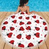 FreedomLook Ladybug Love Comfortable Rounded Beach Pool Picnic Towel Blanket