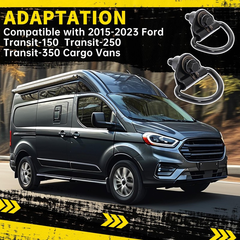 KUAFU 2Pcs Cargo D-Hooks Compatible with 2015-2024 Ford Transit 150