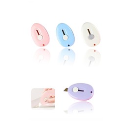 Honwor Magnetic Keychain Blade Mini Box Cutter Set – Retractable, Safe, & Stylish for Car, Office, & Home Use – 4pcs (Pink, White, Purple, Blue)