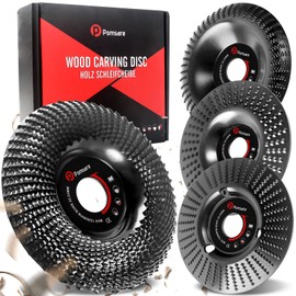 Pomsare Pomsare Angle Grinder Wood Carving Disc 115mm, 4 PCS Wood Grinding Wheel, Angle Grinder attachments, Grinder Shaping Disc for Angle Grinders with 22.23mm Arbor & M14 Threads