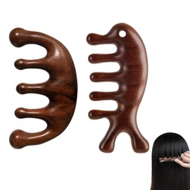2 Pack Wooden Head Massager Scalp, Wooden Comb, Scalp Massager Hair Growth, Natural Sandalwood Head Tool for Women Men