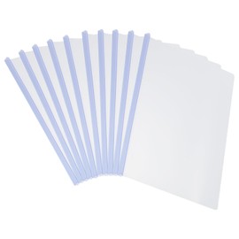 PATIKIL Clear Report Covers with Sliding Bar, 10 Pcs 10mm Slide-Grip Resume Covers 75 Sheets Capacity, A4 Presentation Folders for File, Resume Light Blue