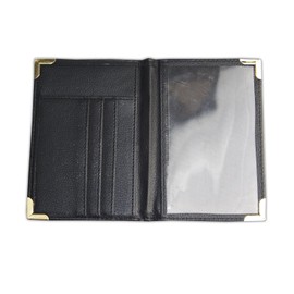 Passport Holder Leather Wallet Black