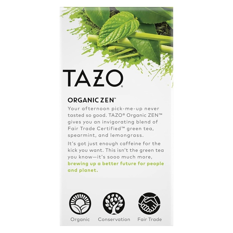 TAZO Tea Bags, Green Tea, Regenerative Organic Zen Tea, 16