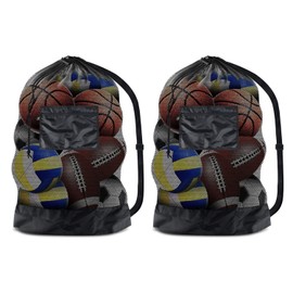 2PCS Bolsa de Pelota,Bolsa para Pelotas de Fútbol, Bolsa de Pelota Extra Grande,Bolsa de Pelota de Fútbol de Malla, Correa de Hombro Ajustable para Guardar Equipos de Baloncesto, Béisbol y Natación