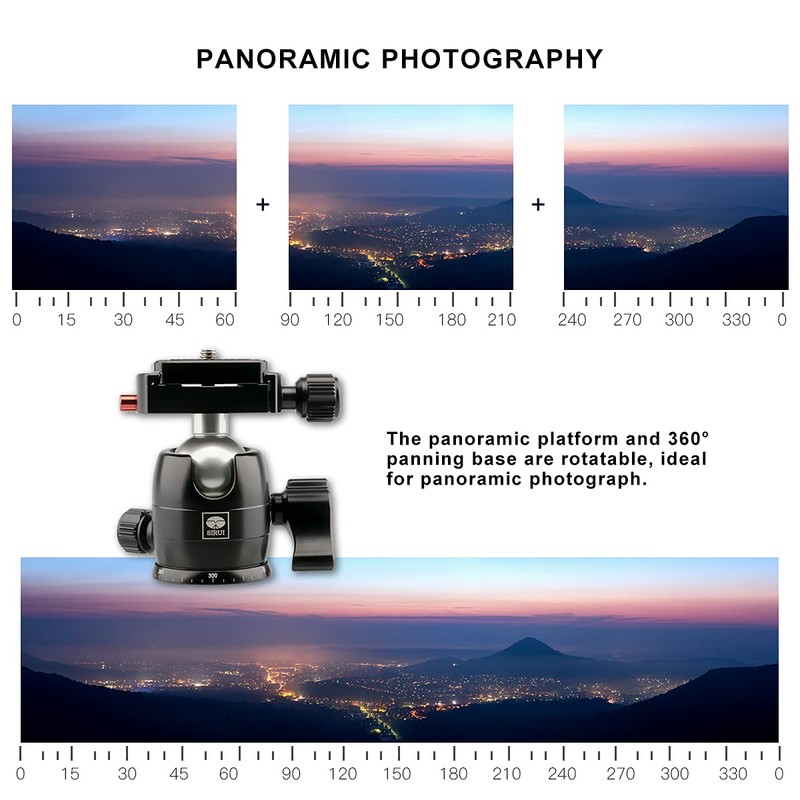 SIRUI Tripod Ball Head, 360 Degree Rotating Panoramic Ball Head