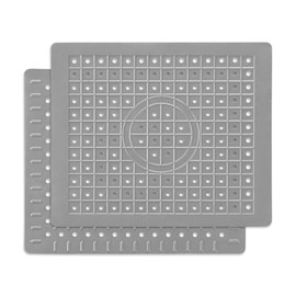 WILLKOMMEN Kitchen Sink Mat, 12" x 10" Rectangular Sink Protector Pad, Fast-Draining Grid Design Liner, Dish Drying Mat 2 Pack Grey