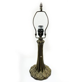 Tiffany Lamp Holder, Lamp Base, Antique Brass, Alloy, 1-Zipper Lamp Socket,Button Switch Wire, NA0013