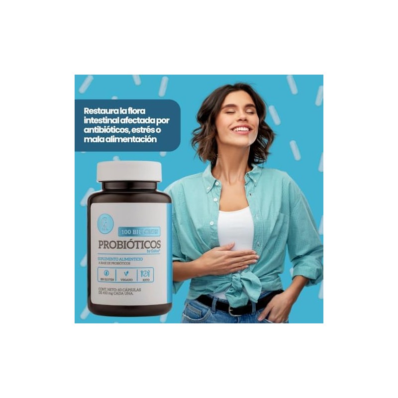 Probióticos 100 Billones UFC 10 Cepas con Lactobacillus y Bifidobacterium