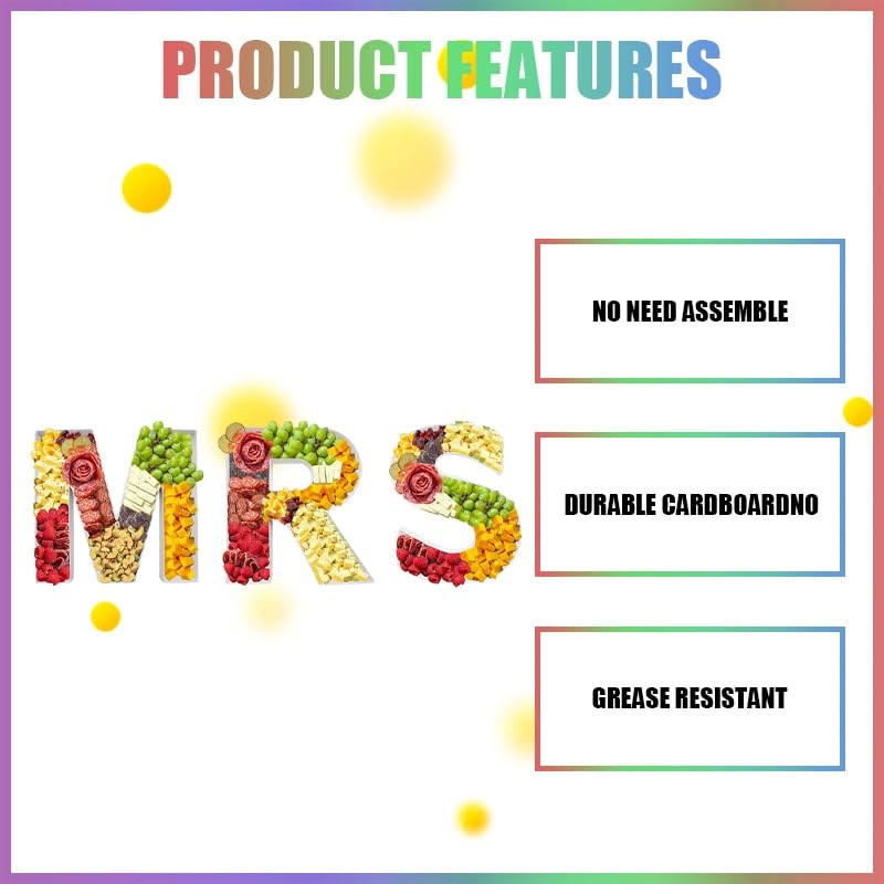 12inch Cardboard Letter Fillable Shaped Decorative Box for Charcuterie (MRS)