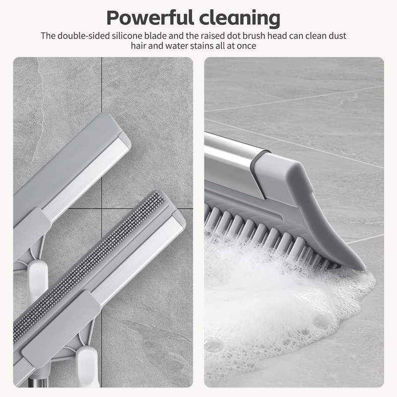 43" Rubber Floor Squeegee & Carpet Rake for Pet Hair