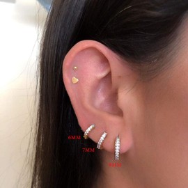 SJBAUTYO Hoop Earrings for Women, 3 Pairs Small Silver Hoop Earrings, Hypoallergenic, Silver Huggie Hoop Earrings, Cartilage Sleeper, Small Hoop Earrings for Men and Women, 6/7/8 mm, Stainless Steel