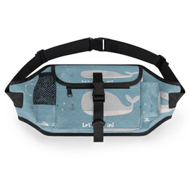 POFATO Cute Whale Anchor Dog Treat Pouches for Pet Training Waist Belt Dog Treat Bags Training Pouch Clip on with Bottle Holder Portable Kibble Snack Container for Walking