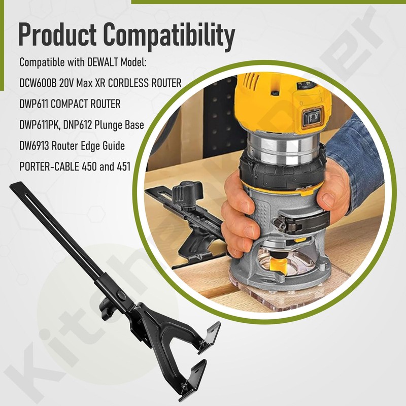 DNP618 Router Edge Guide for DEWALT DCW600B 20V Max XR