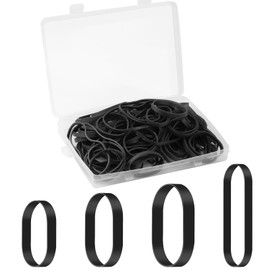 Pack of 120 Rubber Bands, Black, 4 Sizes, Heavy Duty Thick Tactical Rubber Bands, Rubber Rings, Wide, Expandable Elastic Bands for Home, School, Office and Industry (5/6/8/12 cm)