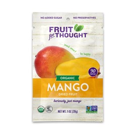 Fruit for Thought Organic Dried Mango | Dried Fruit Snack Packs Ideal for the Family | No Sugar Added | At Home, Work, or On the Go | 1 Ounce Bags Pack of 48