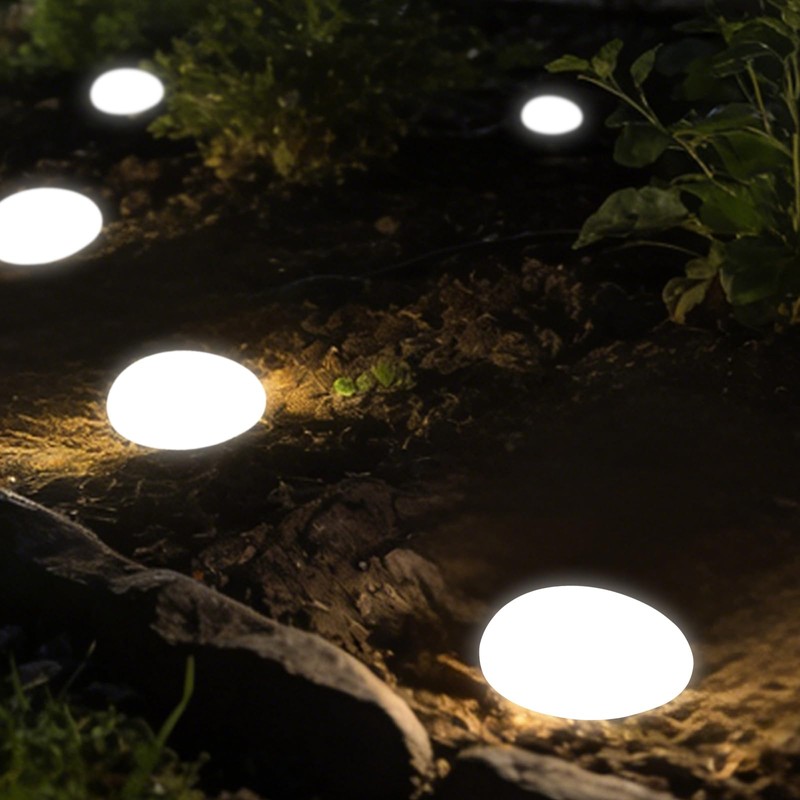 Yesinaly Solar Powered Outdoor Lights - Waterproof Garden Path Lighting,