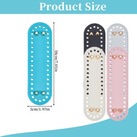 NICENEEDED 5 PCS Bag Bases for Crochet, PU Leather Bag Bottom Oval Bag Bottom Shaper Pad Purse Bottom, Cushion Base with Holes Handbag Making Supplies for DIY Craft