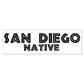 CafePress San Diego Native 10"x3" Rectangle Vinyl Bumper Sticker Car Decal
