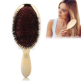 Anti-static boar bristle hair brush, bristle massage comb detangling hair brush for women vent brush. Suitable for thick, thin, curly and wet hair.