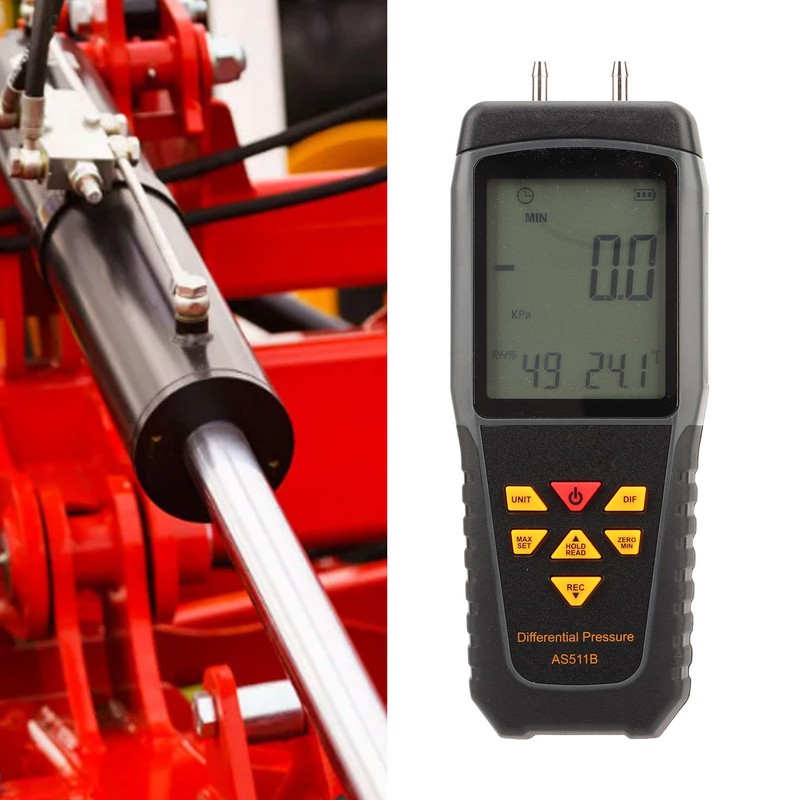 Differential Pressure Gauge LED Backlit Display Handheld Digital Gas Pressure