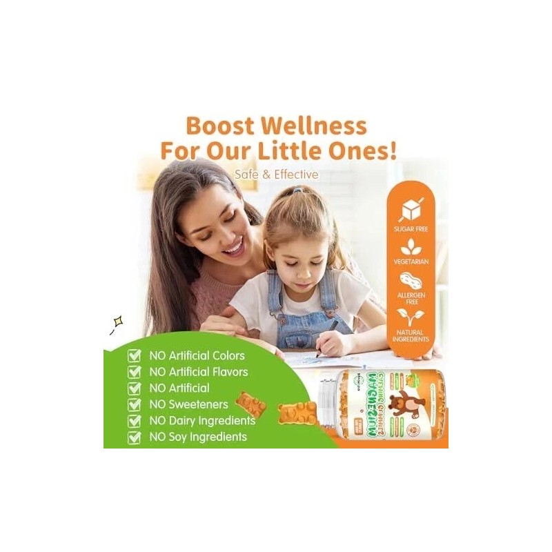 ReviNutra Magnesium Gummies for Kids - Magnesium Glycinate L-Threonate Supplement
