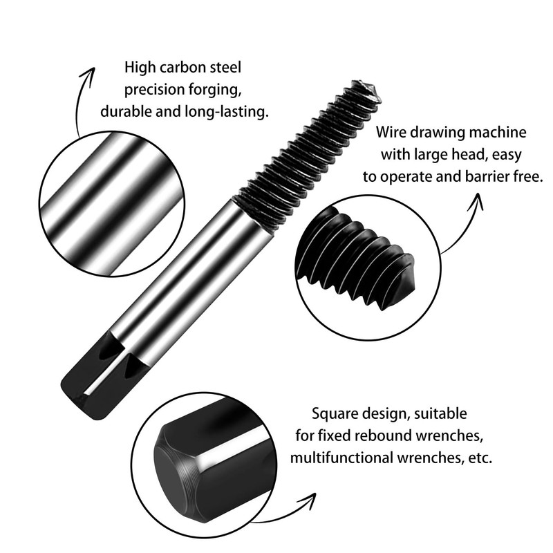 JASFLY Screw Extractor, 8 Pieces, Professional Left Extractor, Screw Extractor