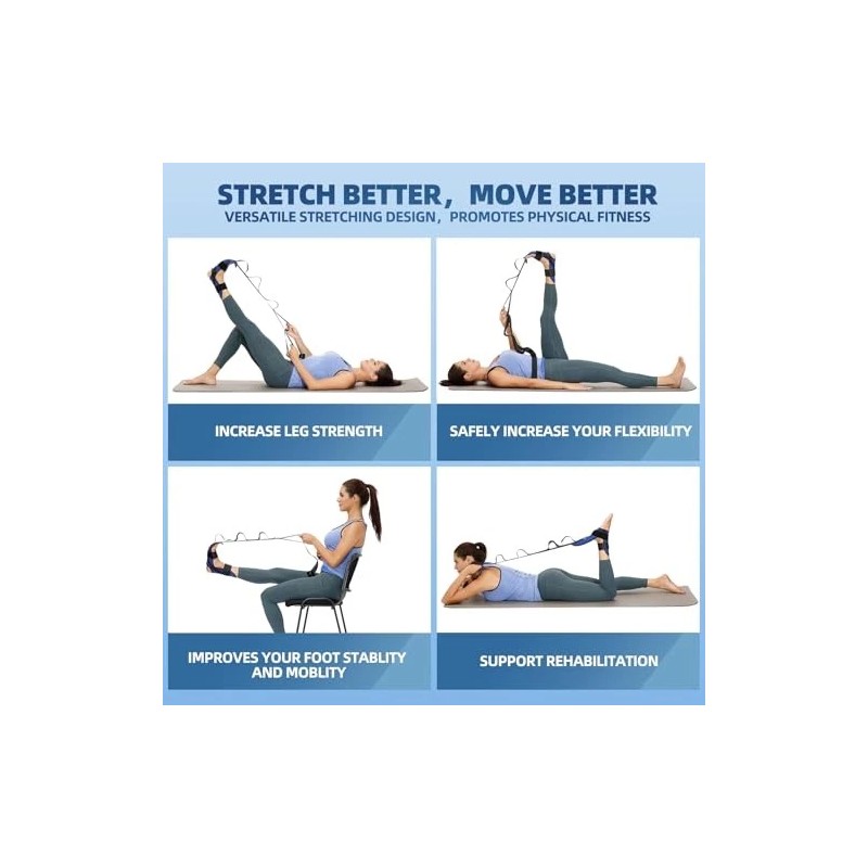 Foot & Calf Stretching Strap for Plantar Fasciitis & Heel