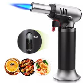 Homitt Kitchen Butane Torch Lighter, Culinary Blow Torch Refillable for Desserts, BBQ