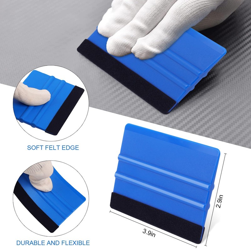 WRAPXPERT Blue Felt Squeegee Kit, 2 Pcs Vinyl Squeegee for