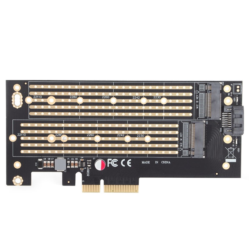Pcie M.2 Adapter B&amp;M Key NVMe SSD Expansion Card for
