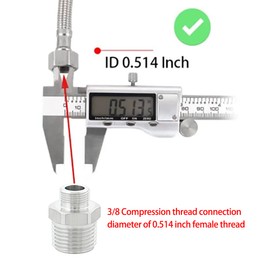 Hsmhose Rv Faucet Adapter,Stainless Steel 1/2" NPT to 3/8" Compression Reducer,Faucet Supply Line Adapter for RV Kitchen 2 Pack